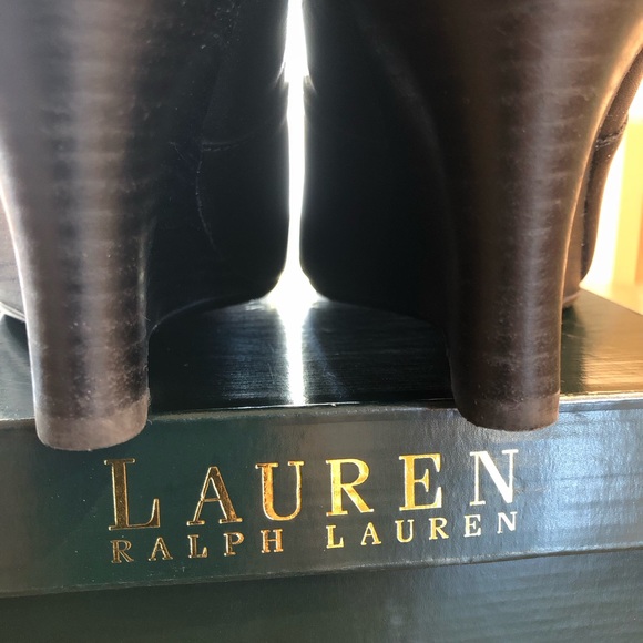 Lauren Black Open Toe Wedge Hannie Size 7 - Picture 3 of 8
